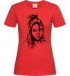 Женская футболка Billie Eilish portrait Красный Женская футболка Billie Eilish portrait Красный фото