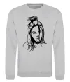 Світшот Billie Eilish portrait Сірий меланж фото