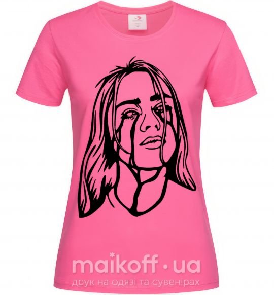 Жіноча футболка Billie Eilish black Яскраво-рожевий фото