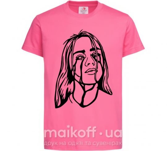 Детская футболка Billie Eilish black Ярко-розовый фото