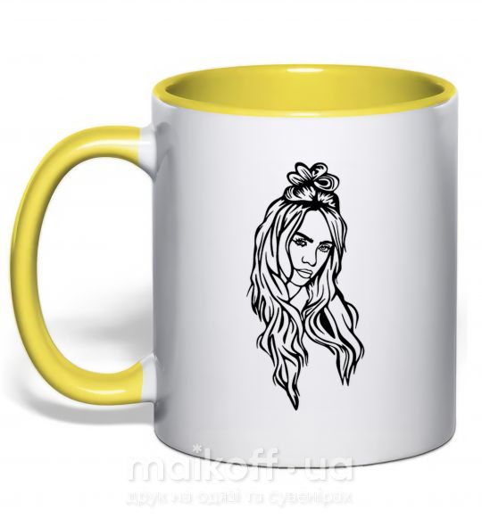 Чашка с цветной ручкой Billie E Солнечно желтый фото