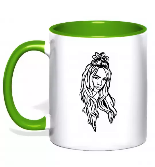 Чашка з кольоровою ручкою Billie E Зелений фото