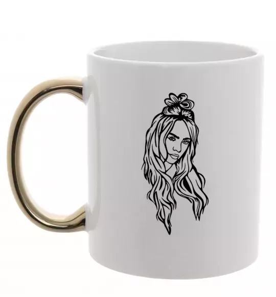 Чашка з кольоровою ручкою Billie E Золото фото