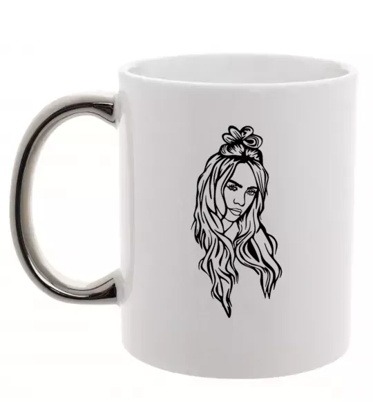 Чашка з кольоровою ручкою Billie E Срібло фото