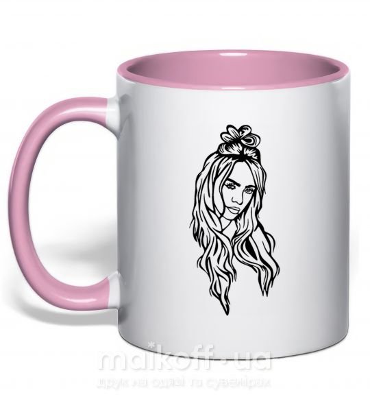 Чашка з кольоровою ручкою Billie E Ніжно рожевий фото