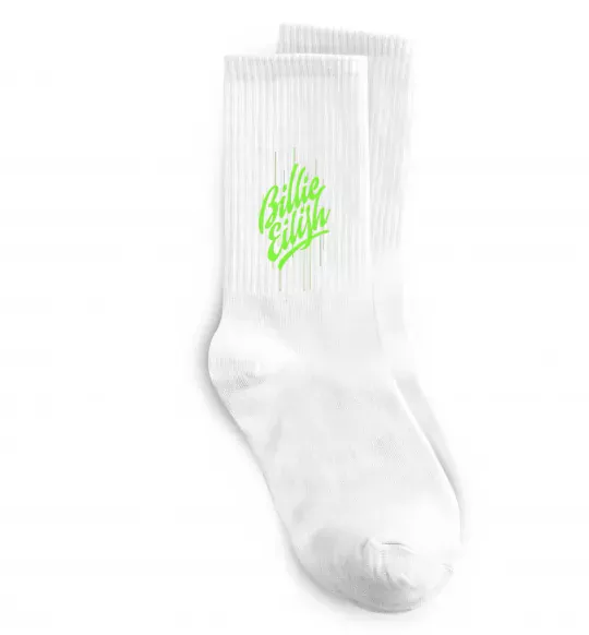Шкарпетки Billie Eilish green Білий фото