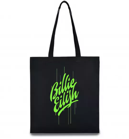 Эко-сумка Billie Eilish green Черный фото