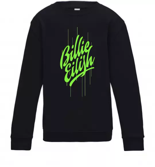 Дитячий світшот Billie Eilish green Чорний фото