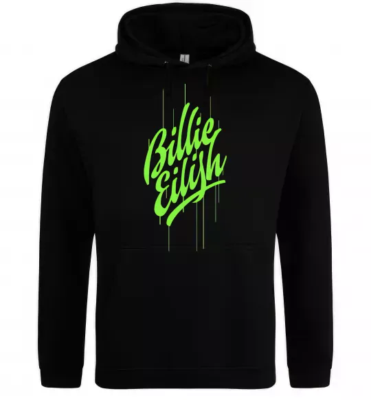 Чоловіча толстовка (худі) Billie Eilish green Чорний фото