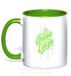 Чашка з кольоровою ручкою Billie Eilish green Зелений фото