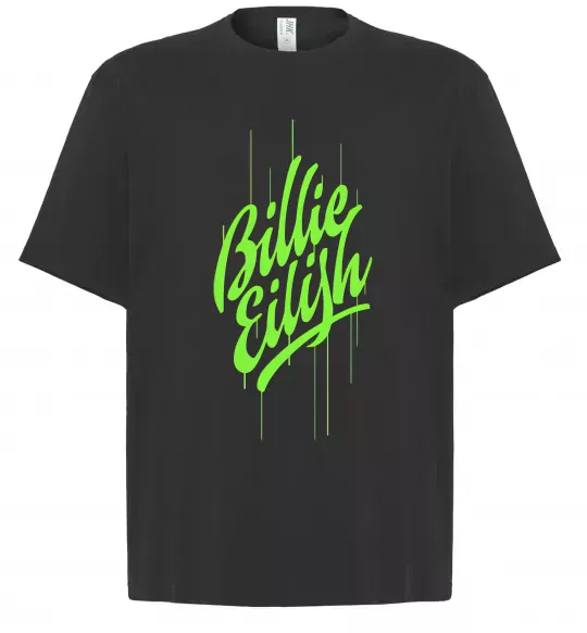 Футболка Оверсайз Billie Eilish green Чорний фото