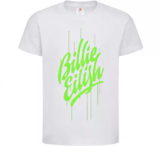 Детская футболка Billie Eilish green Белый фото