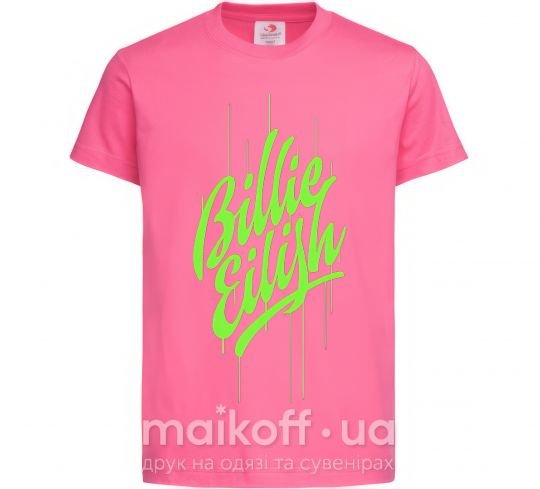 Дитяча футболка Billie Eilish green Яскраво-рожевий фото