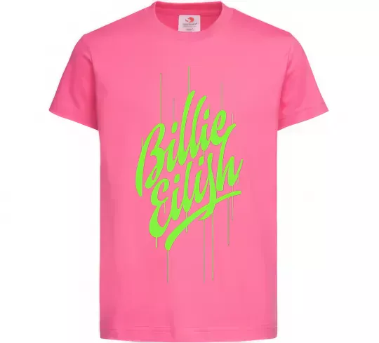 Детская футболка Billie Eilish green Ярко-розовый фото