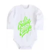 Детский боди Billie Eilish green Белый фото