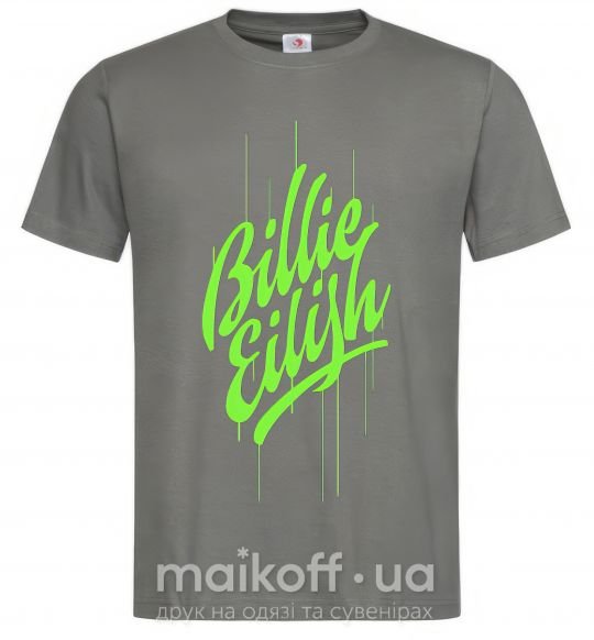 Мужская футболка Billie Eilish green Графит фото