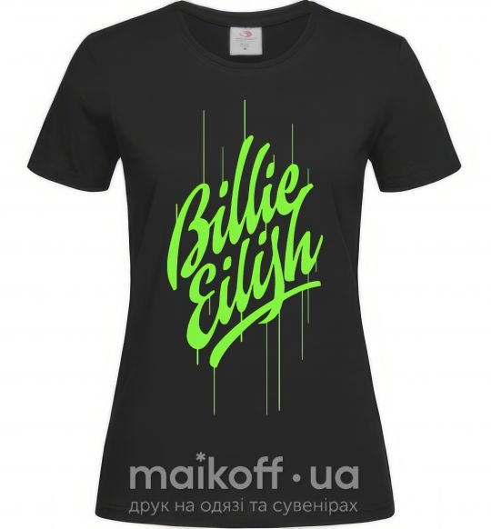 Женская футболка Billie Eilish green Черный фото