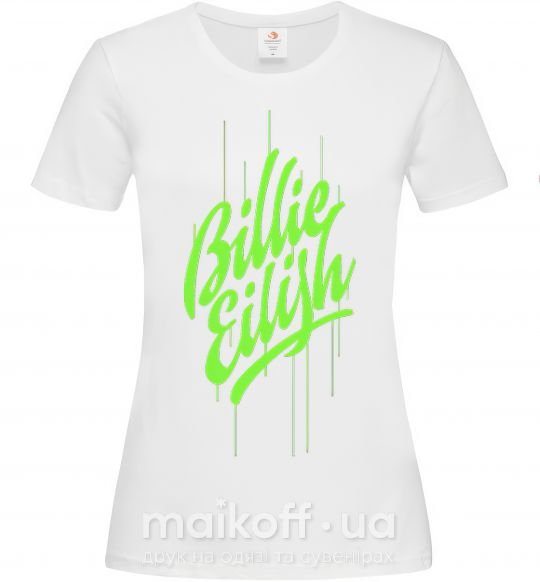 Женская футболка Billie Eilish green Белый фото