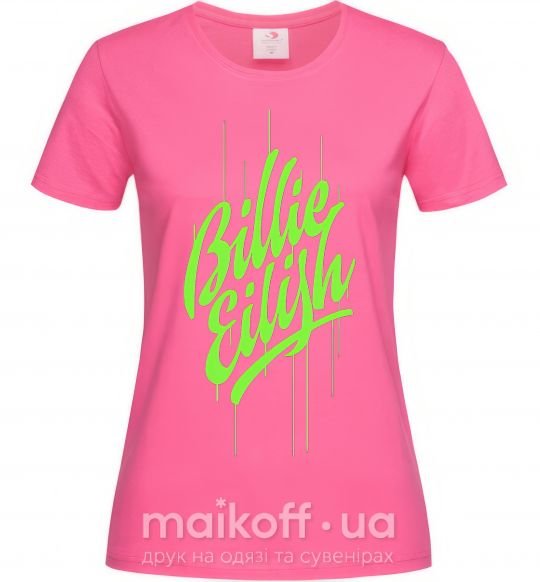 Женская футболка Billie Eilish green Ярко-розовый фото