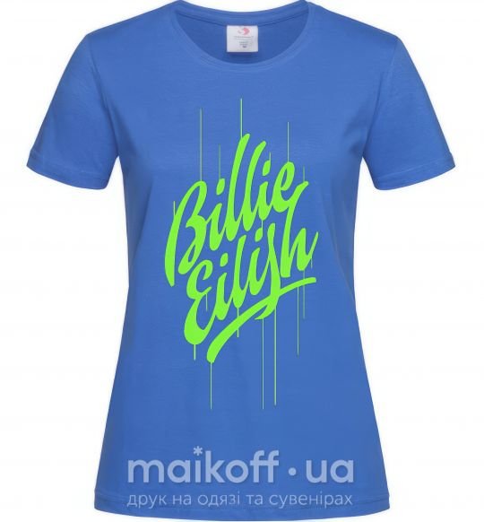 Жіноча футболка Billie Eilish green Яскраво-синій фото