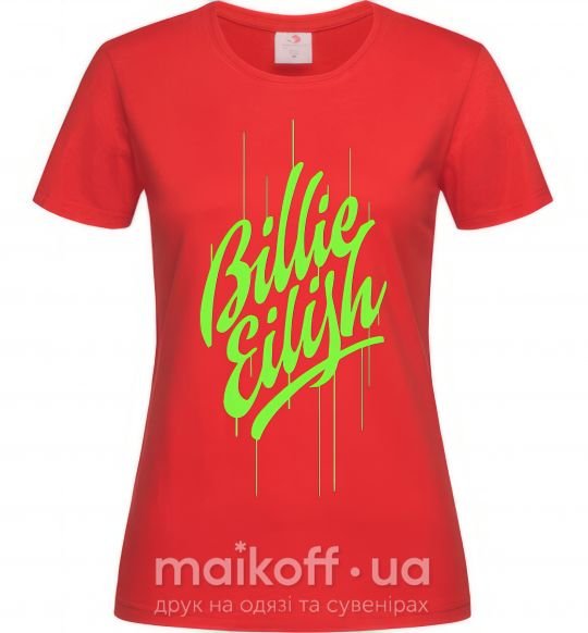 Женская футболка Billie Eilish green Красный фото