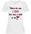 Жіноча футболка Before she says i do розмір S Білий Жіноча футболка Before she says i do розмір S Білий фото