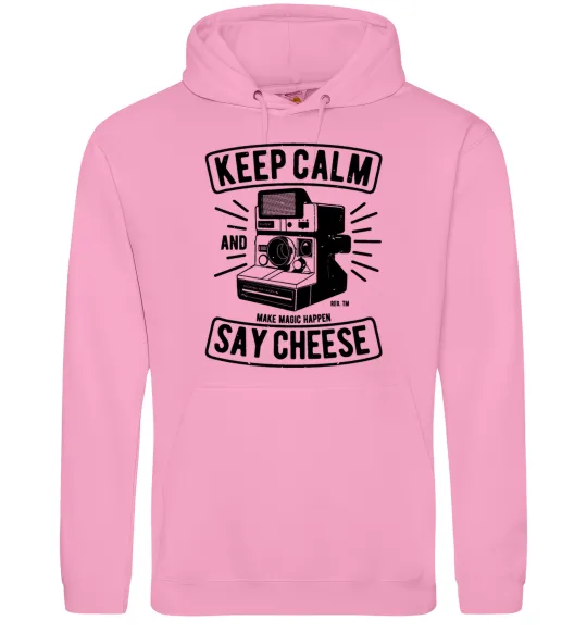 Жіноча толстовка (худі) Keep Calm And Say Cheese Рожевий фото