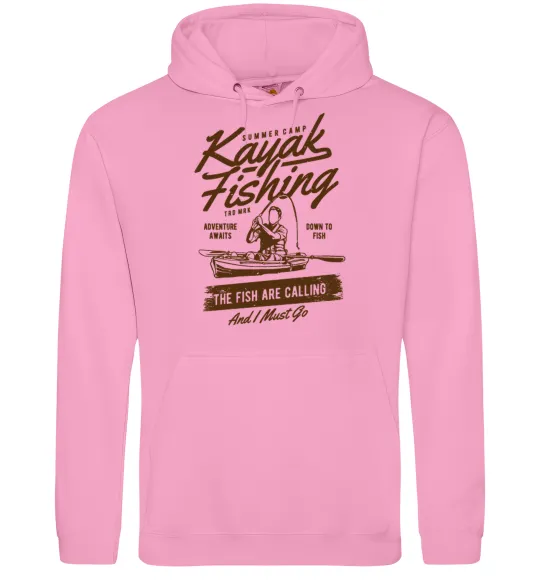 Чоловіча толстовка (худі) Kayak Fishing Рожевий фото