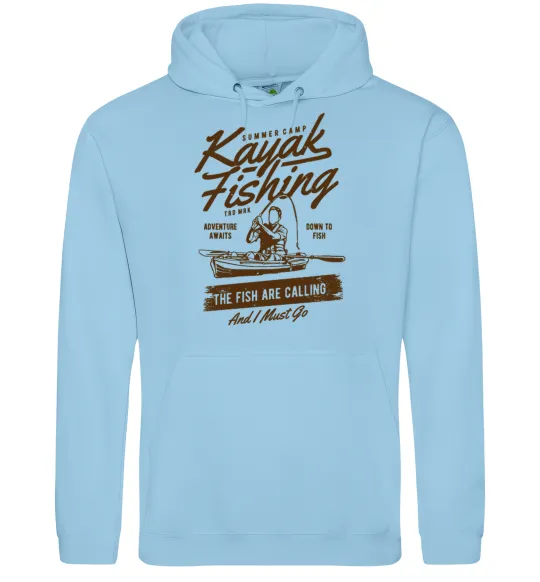 Чоловіча толстовка (худі) Kayak Fishing Блакитний фото