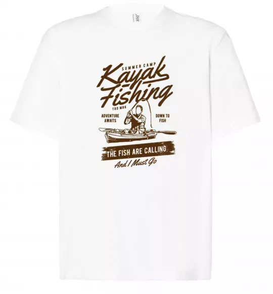 Футболка Оверсайз Kayak Fishing Білий фото