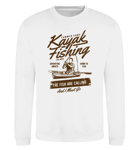 Свитшот Kayak Fishing Белый фото