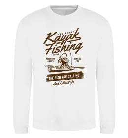 Світшот Kayak Fishing Білий фото