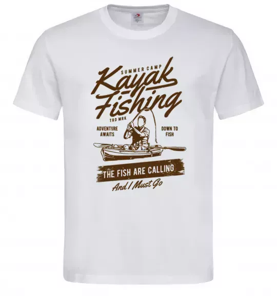 Мужская футболка Kayak Fishing Белый фото