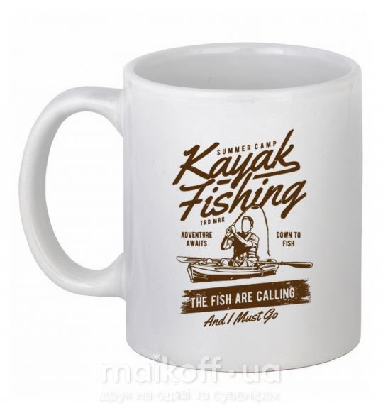 Чашка керамічна Kayak Fishing Білий фото