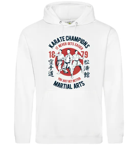 Мужская толстовка (худи) Karate Champions Белый фото