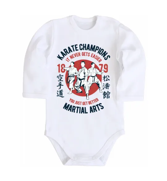 Детский боди Karate Champions Белый фото