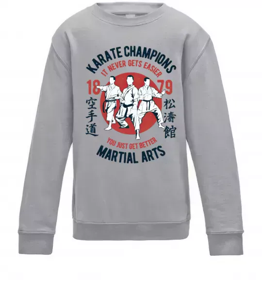 Дитячий світшот Karate Champions Сірий меланж фото