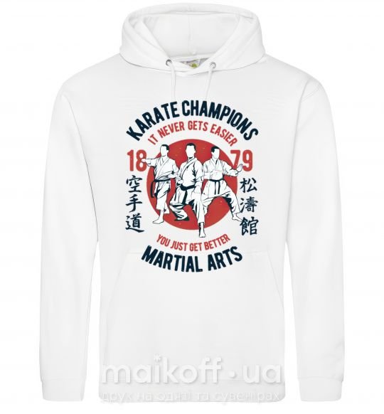 Мужская толстовка (худи) Karate Champions Белый фото