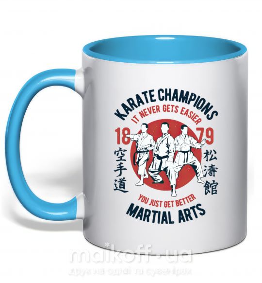 Чашка с цветной ручкой Karate Champions Голубой фото