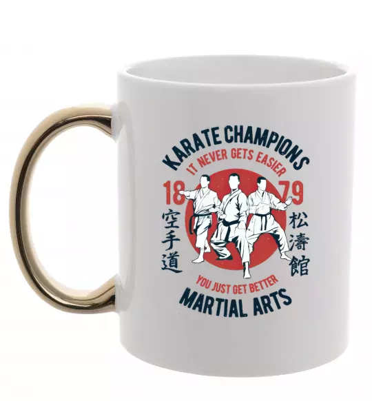 Чашка с цветной ручкой Karate Champions Золото фото