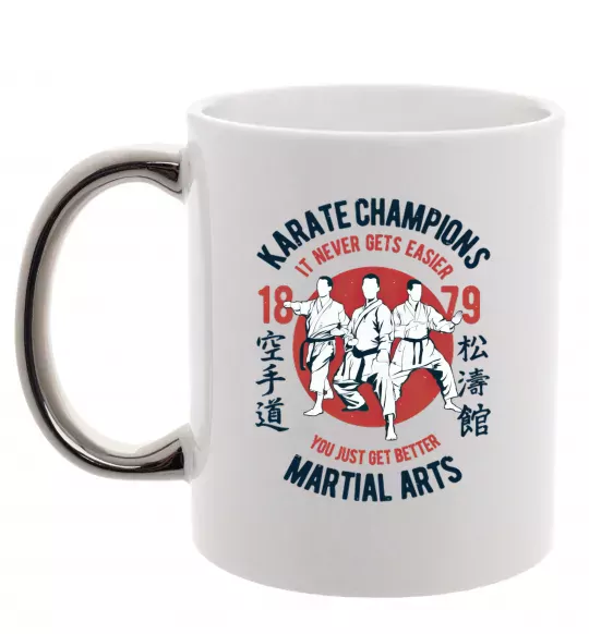 Чашка с цветной ручкой Karate Champions Серебро фото