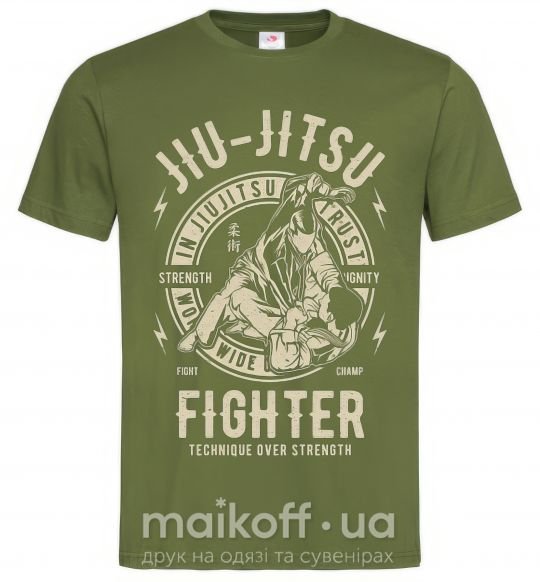 Мужская футболка Jiu Jitsu Оливковый фото
