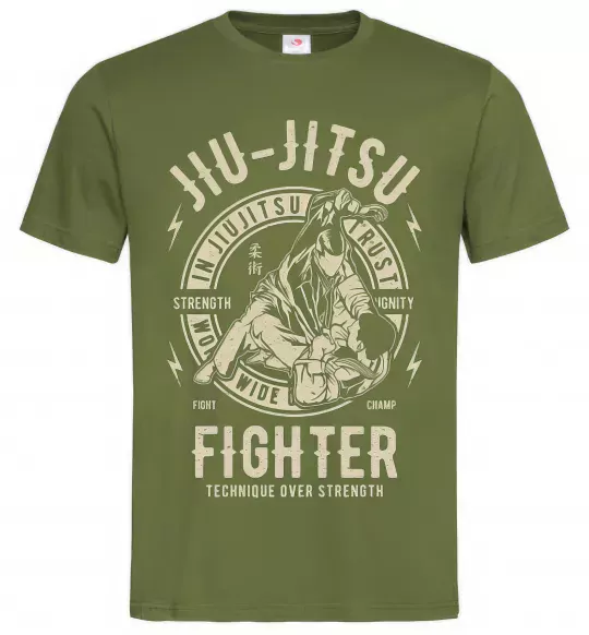 Мужская футболка Jiu Jitsu Оливковый фото