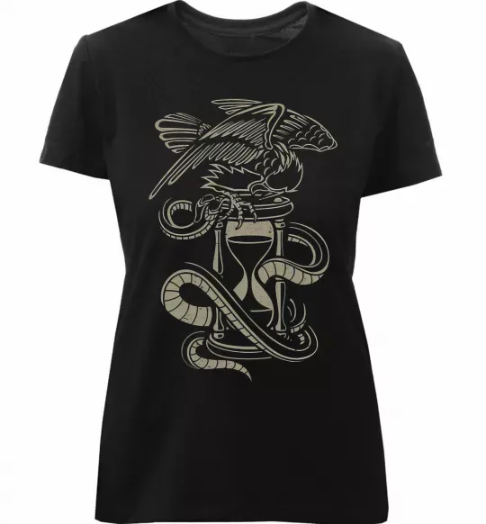 Жіноча преміум футболка Hourglass Чорний фото