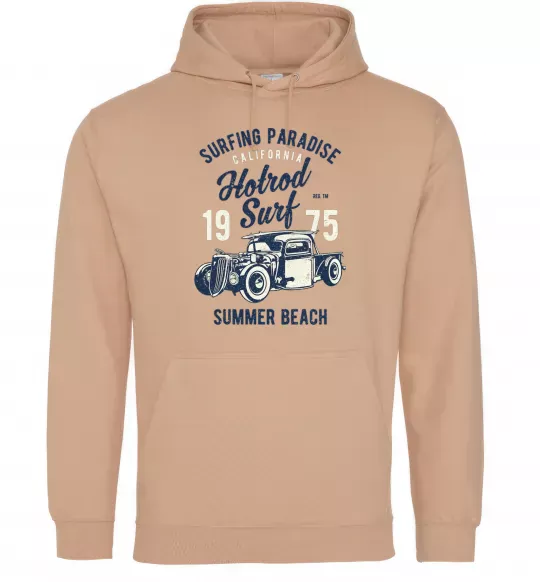 Мужская толстовка (худи) Hotrod Surf Песочный фото