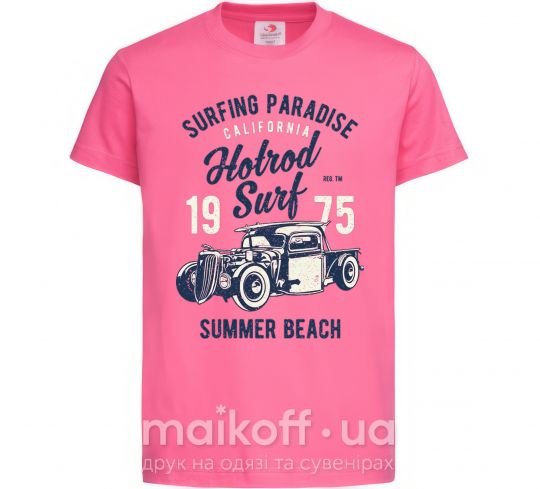 Дитяча футболка Hotrod Surf Яскраво-рожевий фото