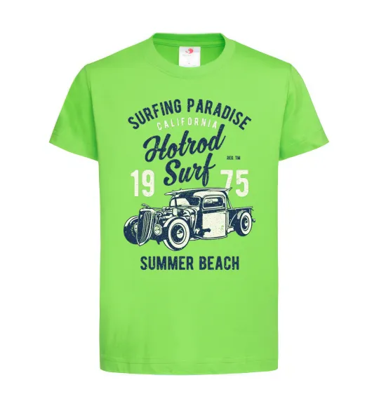 Дитяча футболка Hotrod Surf Лаймовий фото