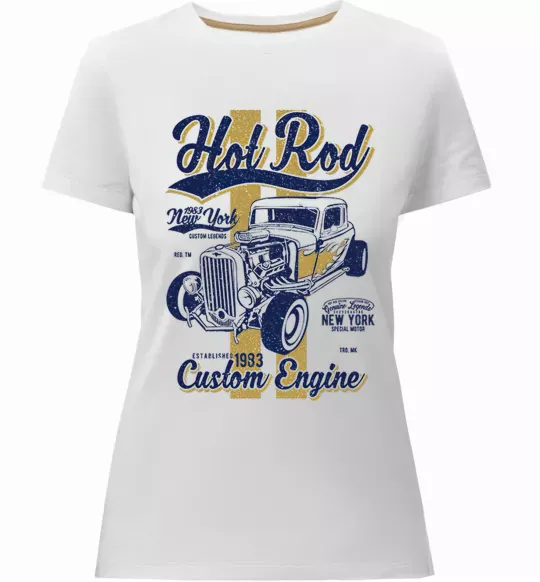 Женская премиум футболка Hot Rod New York Белый фото