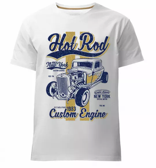 Мужская премиум футболка Hot Rod New York Белый фото