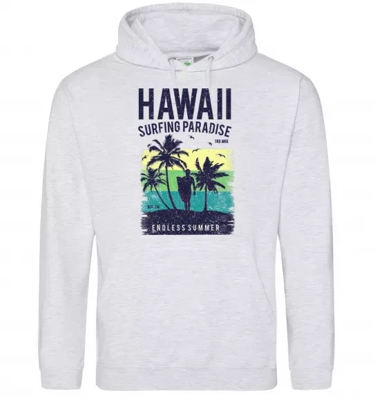 Женская толстовка (худи) Hawaii Серый меланж фото